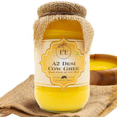 Organic A2 Desi Cow Ghee By Earth And Essentials | Natural & Healthy Danedar Ghee Ideal For Bones Health | (1Litre) 33.8 Ounce | Jar Pack