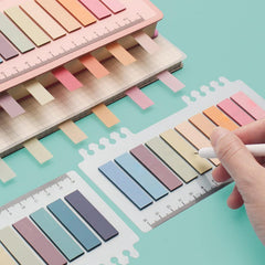Sticky Tabs Transparent Sticky Notes, 1200 Pcs Notes Sorting Files Self-Stick Notes - 6 Packs