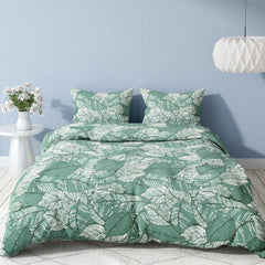 100% Cotton Double Bedsheet For Queen Size With 2 Pillow Covers 72 X 60 Inches, Sea Green | Durable & Long Lasting - All Around Elastic Fitted Sheet