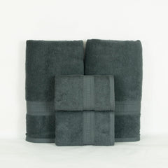 Rangoli 100% Cotton Fibre 2 Bath & 2 Hand Towel 1400 Gsm | Highly Durable & Super Absorbent Towel | Skin-Friendly & Quick Drying Luxury Towels (Grey) - Pack Of 4