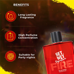 Set Wet Fire Perfume For Men 100ml 3.4 Fl.oz. | Woody Long Lasting Perfume For Men | Gift For Men | Best Date Night Fragrance