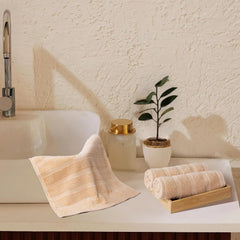 Mytrident Quick Dry 100% Cotton Face Towel 450 Gsm (Beige) - 3 Pcs