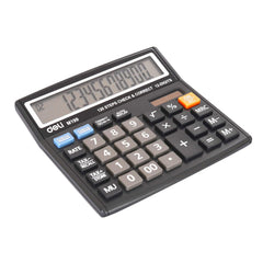Deli M199 12-digit Display Calculator | 3 Years Warranty | Steps Check And Correct Desktop Calculator & Tax Keys - Black