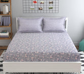 Double Bedsheet For King Size Bed With 2 Pillow Covers - 108 X 108 Inches, Grey | Premium Comfort Bedsheets For Home, Hotels & Guest House