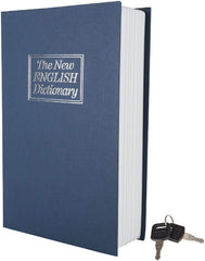Metal Jumbo XXl Book Style Money Cash Locker Jewellery Home Safe Box (Random Print), Dictionary - 24 X 15.5 X 5.5 Cm, Control Type - Key Control