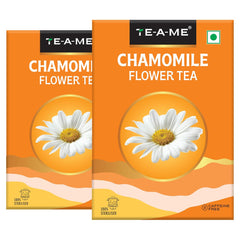TE-A-ME Chamomile Flower Tea - Pack Of 2 X 50gm, 1.7 Ounce Each | Chamomile Tea For Good Sleep - Caffeine Free, Biodegradable