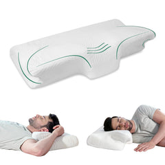 Butterfly Cervical Pillow For Neck & Shoulder Pain Relief, Orthopedic Pillow For Sleeping | Butterfly Pillow Memory Foam Pillow For Back & Side Sleeper | Dual Height, Washable Cover