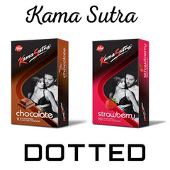 Kama Sutra Flavours Dotted Condoms - Pack of 10, 100 No's