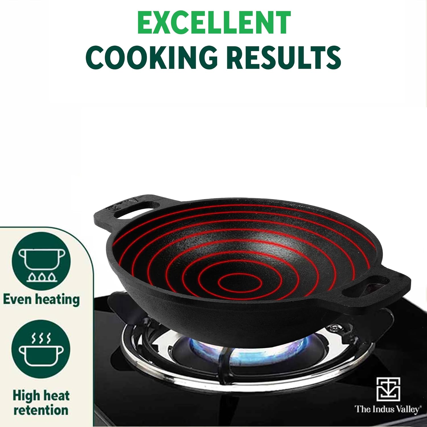 Pre-Seasoned Black Cast Iron Kadai With Flat Handle - Medium, 25.6cm, 10 Inch, 2.4 Liters, 2.5 Kg | Naturally Nonstick Wok Model Kadhai, 100% Pure & Toxin-Free, No Chemical Coating Pre-Seasoned Black Cast Iron Kadai With Flat Handle - Medium, 25.6cm, 10 Inch, 2.4 Liters, 2.5 Kg | Naturally Nonstick Wok Model Kadhai, 100% Pure & Toxin-Free, No Chemical Coating
