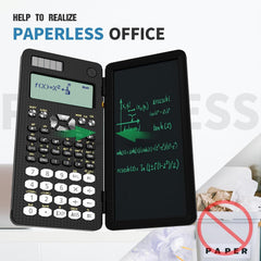 Scientific Calculator For School With Notepad, Roatee Middle & High School Supplies For Students, 82 MS Foldable 2-line Display Science Calculator With Writing Tablet, Solar And Battery Powered