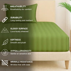 1 Single Bedsheet For King Size With 1 Pillow Covers | 36 X 78 Inches, Lime Green - 130 Thread Count Soft & Comfortable | Ideal For Bedroom, Guest Room, House