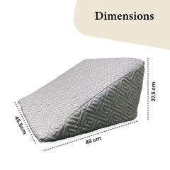 Wedge Memory Foam Pillow, Back Support Pillow For Bed, Snoring, Grey Pillow | Acid Reflux, Gerd, Leg Elevation, Pregnancy Support For Sitting & Sleeping | Wedge Cushion Pillow
