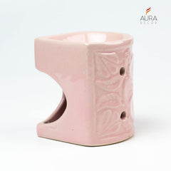 PINK HANDCRAFTED SMALL CERAMIC BURNER WITH 1 T-LIGHT CANDLE FOR HOME DECORATION
