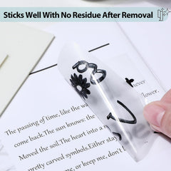 Transparent Sticky Note 100 Sheets Self-Stick Note Pads, Pastel Sticky Notes - Clear Notes