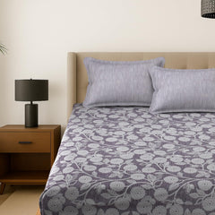 Double Bedsheet For Queen Size - 90 X 100 Inches, Storm Front With 2 Pillow Cover | Soft, Breathable & Fade Resistant | Comfortable For All Seasons