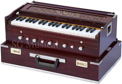 Harmonium With Carry Bag - 2 Reeds (Base-Male), 3.5 Octaves, Multi Fold Bellow, 42 Keys, 9 Stopper Folding Harmonium, Coupler Function | Tuning A440 Hz Pitch