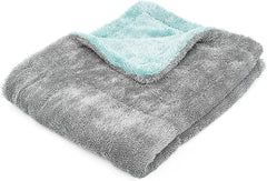 Auto Hub Microfiber Cloth 250 Gsm | Ultra Soft- Edgless & Dual Sided Microfiber Cloth Lint & Streakfree Car Cleaning Cloth - Blue Grey (Pack Of 1)