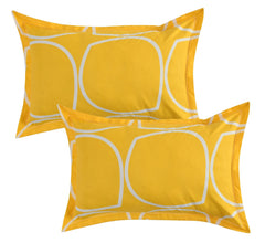 Microfiber Fitzy 280 TC Fitted Bedsheet King Size - 72 X 78 + 10 Inches, Yellow & White With 2 Pillow Cover | Perfect Look Every Time Bedsheet