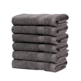 Fresh From Loom Face Towel 500 Gsm | 100% Cotton Ultra Soft, Absorbent & Quick Dry Towel For Facewash - Set Of 6 (Grey)