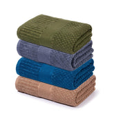 Mush Hearth & Haven Bamboo Large Size Bath Towels 1800 Gsm | Bamboo Bath Towel Soft, Highly Absorbent & Quick Dry (Desert Sand, Teal, Slate Grey & Olive) - Pack Of 4