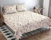 Cotton Double Bed Bedsheets With 2 Pillow Covers - 89 X 90 Inches, Off White | Summer Breathable & Wrinkle Free-Long Lasting & Soft Touch