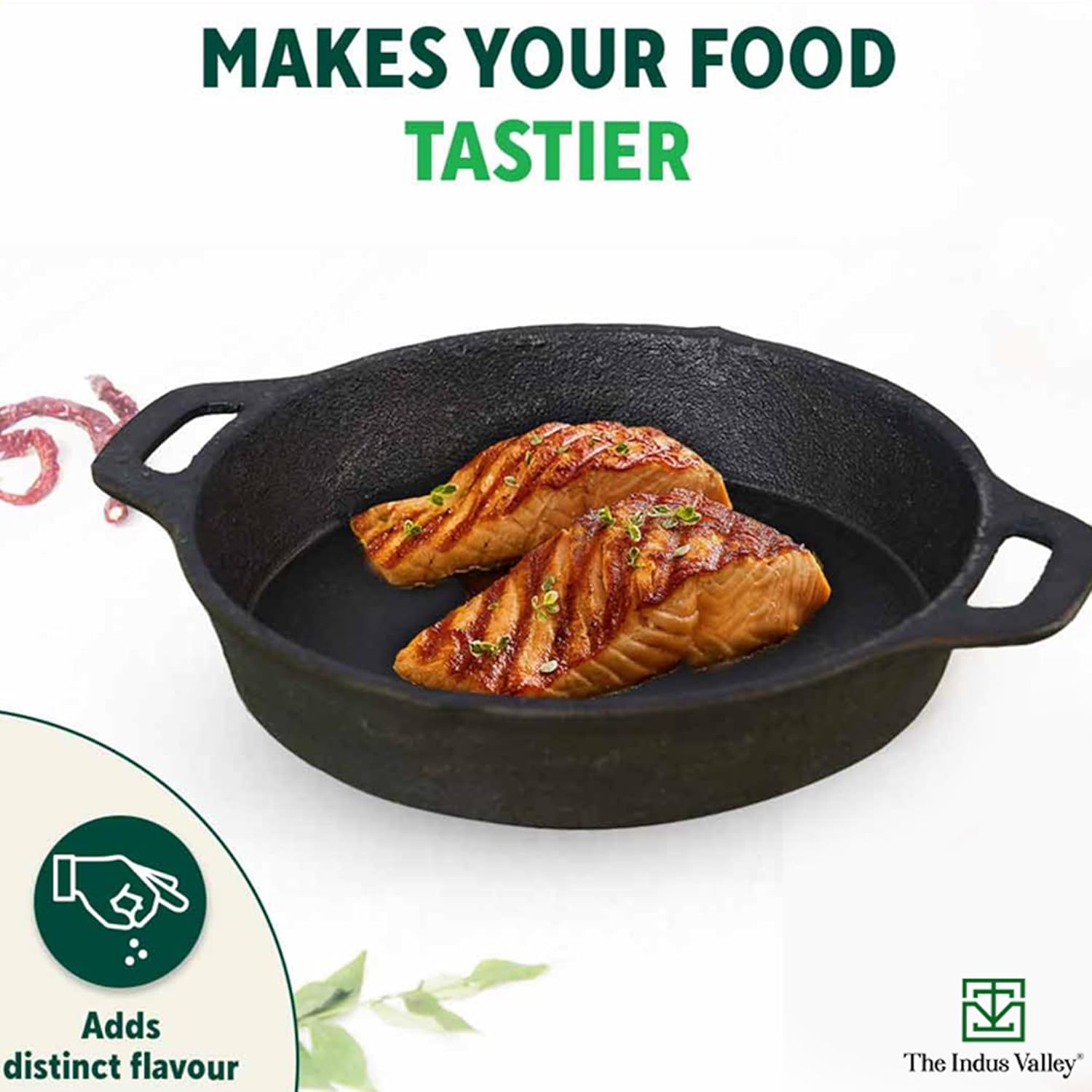 Pre-Seasoned Black Cast Iron Fry Pan Or Skillet With Double Handle - Medium 24.6 Cm, 9.7 Inch, 1.8 Liters, 2.6 Kg | Induction Friendly, Nonstick Fry Pan, 100% Pure & Toxin Free, No Chemical Coating Pre-Seasoned Black Cast Iron Fry Pan Or Skillet With Double Handle - Medium 24.6 Cm, 9.7 Inch, 1.8 Liters, 2.6 Kg | Induction Friendly, Nonstick Fry Pan, 100% Pure & Toxin Free, No Chemical Coating