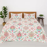 Single Bedsheet With 2 Pillow Covers - 68 X 90 Inch, Multicolor | Soft & Breathable Long-Lasting Comfortable Fabric Bedsheet