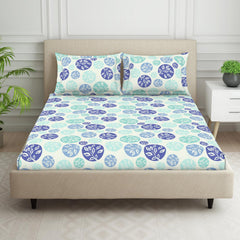 Double Bedsheet For Queen Size 2 Matching Pillow Cover - 88 X 100 Inches, Multicolor | Durable & Long Lasting Wrinkle Resistant Fabric - Skin Safe & Super Soft