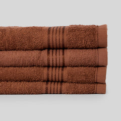 Kopa Quick Dry 100% Cotton Soft Terry Face Towel 640 Gsm | Quick Dry 100% Cotton Super Absorbent, Lightweight (D'Ross) Face Towel (Brown)- Pack Of 4