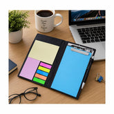 Memo Note Pad Memo Note Book With Sticky Notes & Clip Holder In Diary Style (Blue)