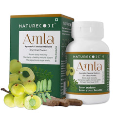 Nature Code Ayurvedic Amla Extract 400mg Capsules, Boosts Immunity, Fights Infections, Sugar Control, Glowing Skin & Hair | 60 Veg Capsules 100gm 0.2lbs