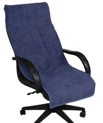 Roman Home Solid Large Luxury All Car Seats & All Office Chair Towel With Tie Knot & Elistick 450 Gsm - (Blue)