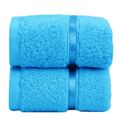 Spread Spain 100% Cotton Face Towel 600 Gsm | Roman Face Towel Super Absorbent, Soft & Quick Dry Towels For Gym, Sports, Travel, Suitable For Acne Prone Skin (Blue Moon) -Set Of 2