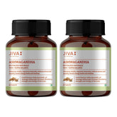 Jiva Ashwagandha Tablet 100% Ayurvedic Formulation Boosts Immunity & Energy Level, Strengthens Nervous System, Reduces Stress & Anxiety | 60 Tablets 100gm 0.2lbs Each Pack Of 2