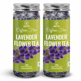 Blue Tea Caffeine Free Lavender Flower Herbal Tea - Pack Of 2 X 30gm Reusable Pet Jar, 1.05 Ounce Each, 60+ Cups | Flower Based, Non-Bitter, Non GMO - Calming Tea