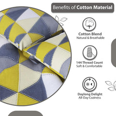 Bedsheet For Single Size Bed With 1 Pillow Cover - 57 X 87 Inches, Grey & Yellow | Gifts For Wedding Or Anniversary, Surprise, Soft, Breathable, & Comfortable Bedsheet