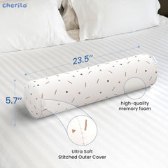 Memory Foam Soft Baby Bolster Pillow Cushion For Side & Neck Support, White | Removable & Washable Cover, Versatile Use, Comfortable & Restful Sleep, Portable, Lightweight Bed Pillow