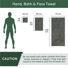 Heelium Bamboo Towel Set Bath, Hand & Face Towel 900 Gsm | Super Soft & Antibacterial Towel (White) - 3 Piece