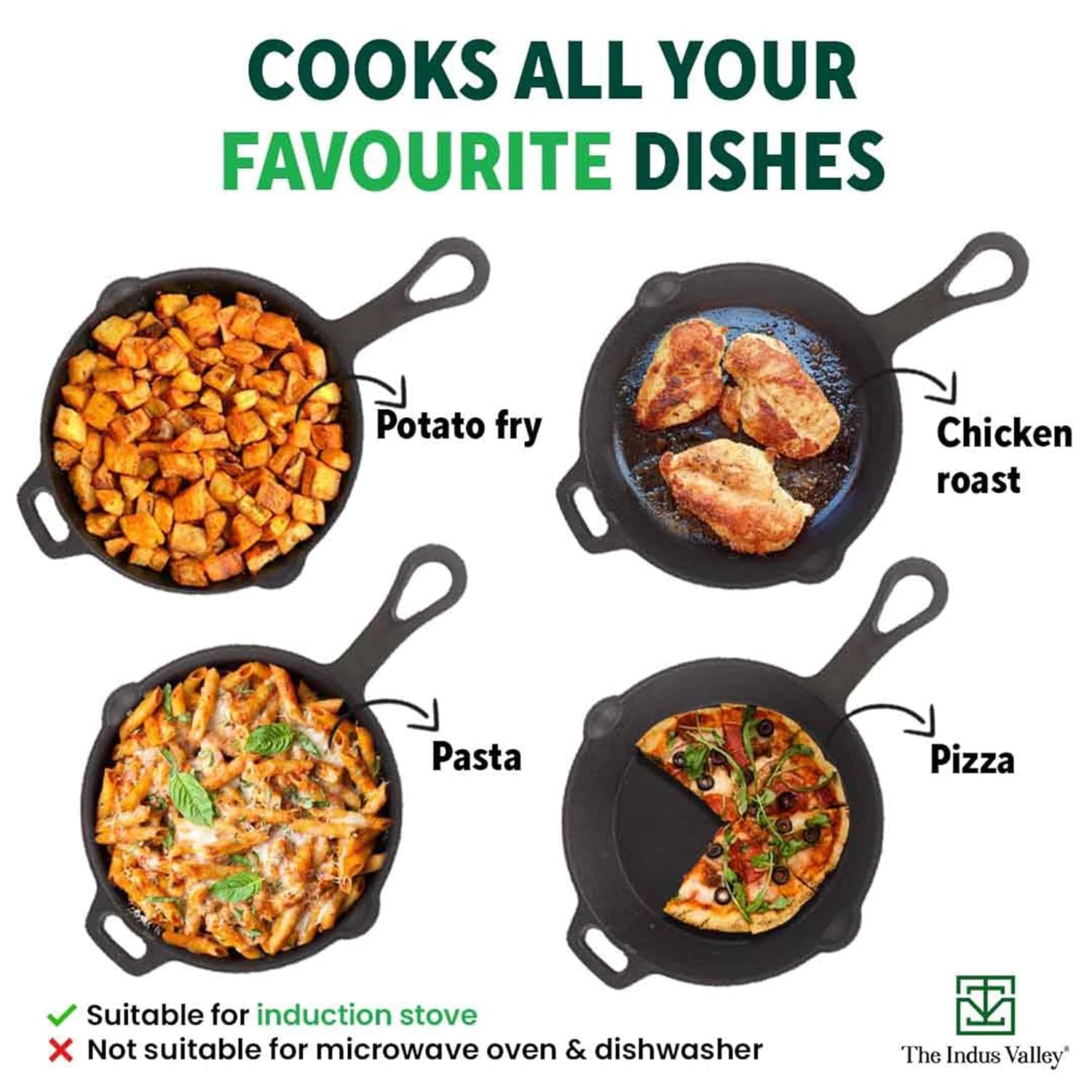 Pre-Seasoned Black Cast Iron Shallow Fry Pan With Long Loop Handle - Medium, 23cm, 9 Inch, 1.4 Ltr, 2.4 Kg | Induction Friendly, Nonstick Fry Pan, 100% Pure & Toxin Free, No Chemical Coating Pre-Seasoned Black Cast Iron Shallow Fry Pan With Long Loop Handle - Medium, 23cm, 9 Inch, 1.4 Ltr, 2.4 Kg | Induction Friendly, Nonstick Fry Pan, 100% Pure & Toxin Free, No Chemical Coating