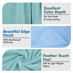 Urbanleaf Microfiber Large Bath Towel Quick Dry Super Absorbent Bath Towel | Towel For Bath, Travel, Gym, Beach, Pool & Yoga (Blue & Green)