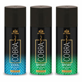 St. john Cobra Sports, Cool & Sports Deodorant Body Spray 24 Hours Long Lasting Fragrance 450ml 15.2 Fl.oz. Pack Of 3 | Perfect Gift Set For Husband & Wife