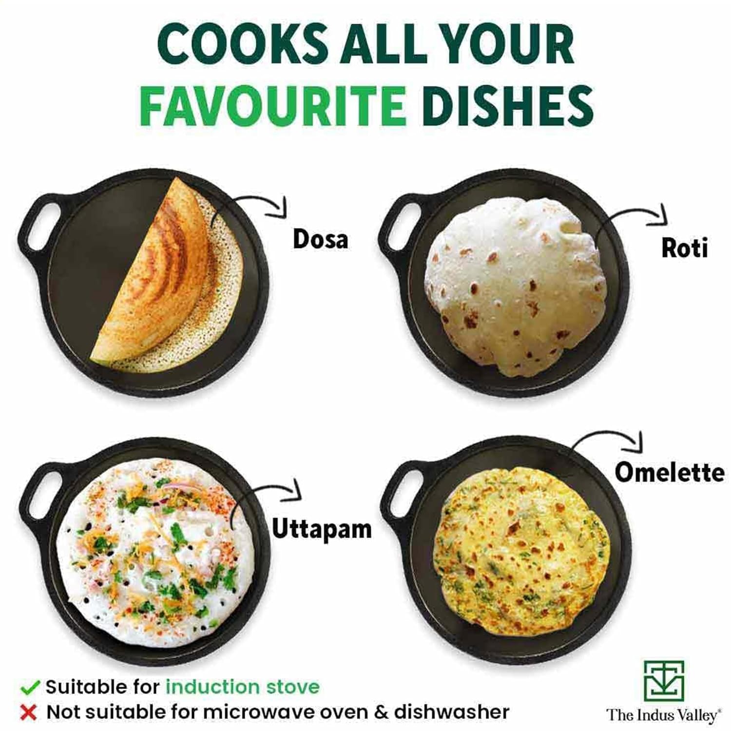 Super Smooth Cast Iron Cookware Set + Free Iron Tadka Pan 400ml | Tawa 28cm + Kadai 25.4cm, 2.5 Liters + Fry Pan 24.6cm, 1.7 Liters - Pack Of 4 | Naturally Nonstick, 100% Pure & Toxin-Free Super Smooth Cast Iron Cookware Set + Free Iron Tadka Pan 400ml | Tawa 28cm + Kadai 25.4cm, 2.5 Liters + Fry Pan 24.6cm, 1.7 Liters - Pack Of 4 | Naturally Nonstick, 100% Pure & Toxin-Free