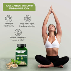 Jain Ashwagandha 850mg Tablets - Extra Energy, Stress Relief, 100% Natural, Improves Sleep, Reduces Sugar Restorative Benefits | 60 Tablets 100gm 0.2lbs