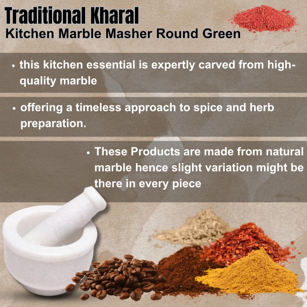White Marble Khal Batta - Mortar & Pastel | Traditional Kharal Grinder - Imam Okhli Musal | Kitchen Marble Masher Round (4 X2.5 Inch) White Marble Khal Batta - Mortar & Pastel | Traditional Kharal Grinder - Imam Okhli Musal | Kitchen Marble Masher Round (4 X2.5 Inch)
