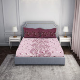 100% Cotton Bedsheet For Double Bed With 2 Pillow Cover - 88 X 100 Inches, Pink | Breathable & Super Soft | All Seasons & Easy To Wash