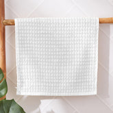 Linenwalas 100% Bamboo Waffle Quick Dry Hand Towel 720 Gsm | Ultra Soft, Super Absorbent Luxury Bathroom & Travel Friendly Light Weight Hand Towel (White) - Set Of 6
