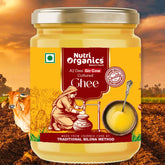 Organic Natural A2 Desi Gir Cow Ghee By Nutri Organics | Pure Aroma, Natural & Healthy Danedar Ghee Good For Bones Health | (500ml) 16.9 Ounce | Jar Pack