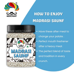 Mr. Merchant Madrasi Saunf 300gm, (Pack Of 1) | Jar Pack