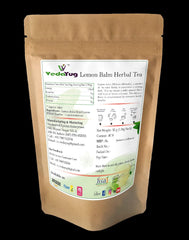 VedaYug Lemon Balm Herbal Tea - 40 Tea Bags, 52gm, 1.8 Ounce | Rich Flavor & Fragrance, Eco-Friendly Bag - Caffeine Free, No Additives