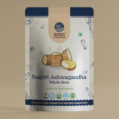 Indic Organics Nagori Ashwagandha Root Ancient Vedic - Era Strain With High Potency Non - Gmo, Sourced From Deserts Of Western Rajasthan | Whole Root, 250gm 0.5lbs